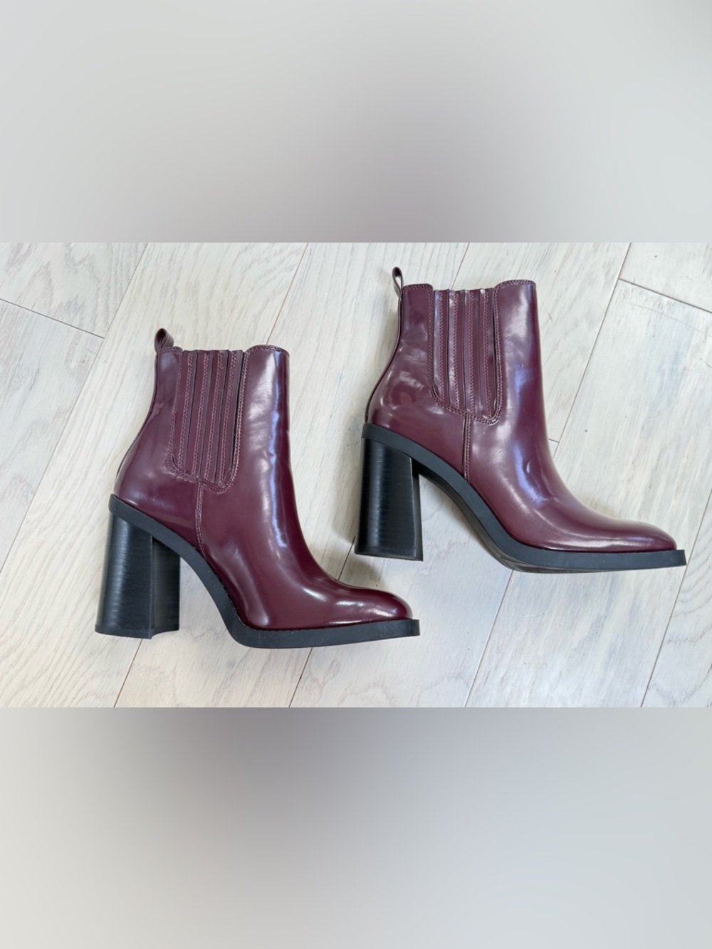 Steve Madden  Burgundy  Block Heel Ankle Booties